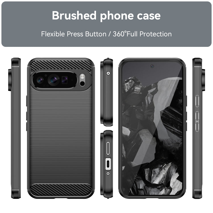 For Google Pixel 9 Pro XL Brushed Texture Carbon Fiber TPU Phone Case(Black) - Google Cases by PMC Jewellery | Online Shopping South Africa | PMC Jewellery | Buy Now Pay Later Mobicred