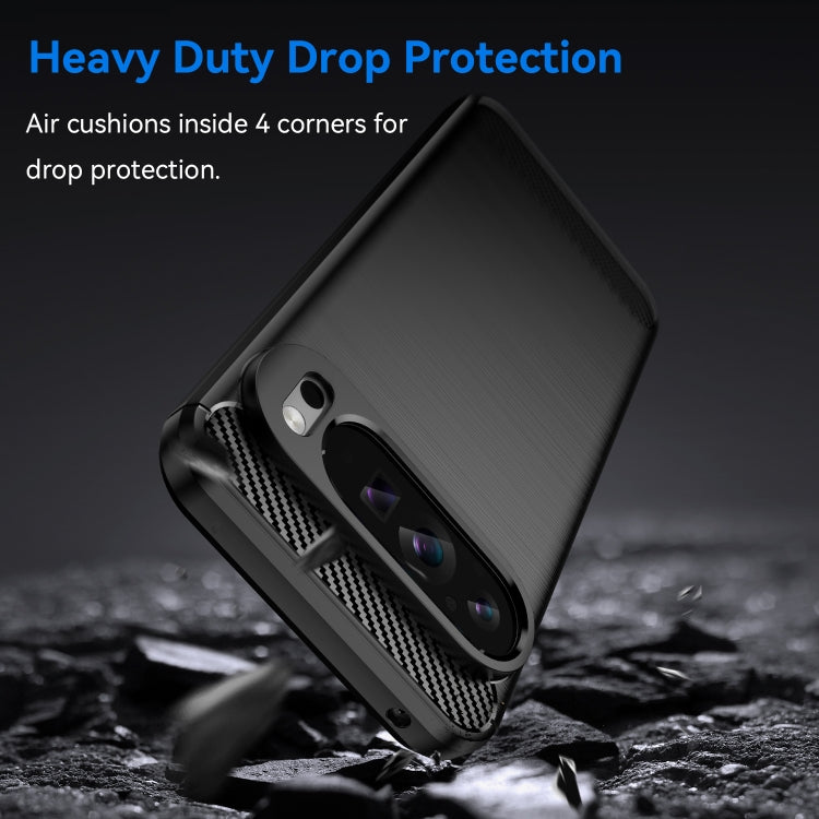 For Google Pixel 9 Pro XL Brushed Texture Carbon Fiber TPU Phone Case(Black) - Google Cases by PMC TechLife | Online Shopping South Africa | PMC TechLife | Buy Now Pay Later Mobicred
