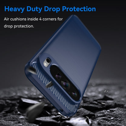 For Google Pixel 9 Pro XL Brushed Texture Carbon Fiber TPU Phone Case(Blue) - Google Cases by PMC Jewellery | Online Shopping South Africa | PMC Jewellery | Buy Now Pay Later Mobicred