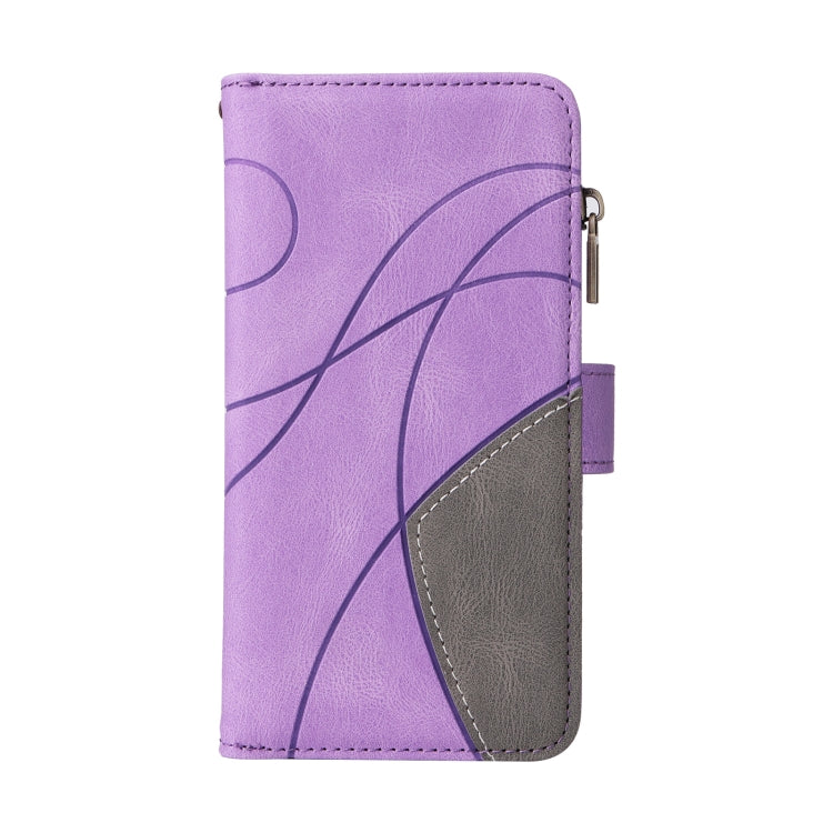 For Redmi K70 Dual-color 9 Card Slots Zipper Wallet Leather Phone Case(Purple) - K70 Cases by PMC Jewellery | Online Shopping South Africa | PMC Jewellery | Buy Now Pay Later Mobicred