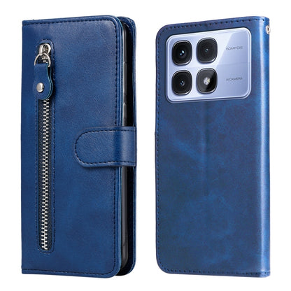 For Redmi K70 Ultra Fashion Calf Texture Zipper Leather Phone Case(Blue) - Xiaomi Cases by PMC Jewellery | Online Shopping South Africa | PMC Jewellery | Buy Now Pay Later Mobicred