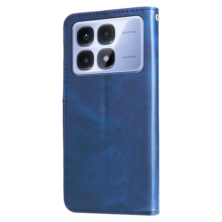 For Redmi K70 Ultra Fashion Calf Texture Zipper Leather Phone Case(Blue) - Xiaomi Cases by PMC Jewellery | Online Shopping South Africa | PMC Jewellery | Buy Now Pay Later Mobicred