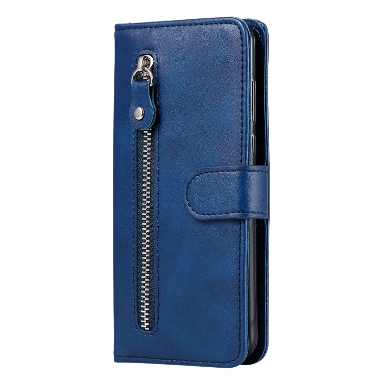 For Samsung Galaxy S25 5G Fashion Calf Texture Zipper Leather Phone Case(Blue) - Galaxy S25 5G Cases by PMC Jewellery | Online Shopping South Africa | PMC Jewellery | Buy Now Pay Later Mobicred