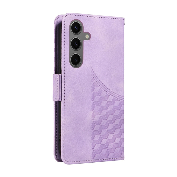 For Samsung Galaxy S25+ 5G Embossed Rhombus Starry Leather Phone Case(Purple) - Galaxy S25+ 5G Cases by PMC Jewellery | Online Shopping South Africa | PMC Jewellery | Buy Now Pay Later Mobicred