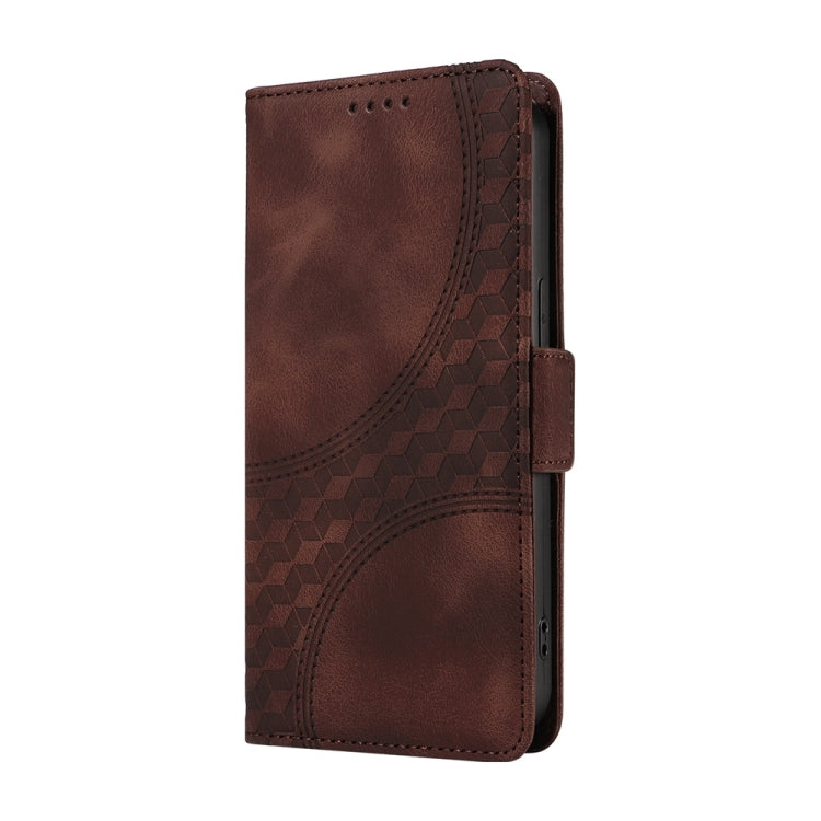 For Samsung Galaxy S25 Ultra 5G Embossed Rhombus Starry Leather Phone Case(Brown) - Galaxy S25 Ultra 5G Cases by PMC Jewellery | Online Shopping South Africa | PMC Jewellery | Buy Now Pay Later Mobicred