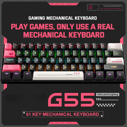 ONIKUMA G55 61 Keys RGB Colorful Lighting Wired Gaming Mechanical Keyboard(Black) - Wired Keyboard by ONIKUMA | Online Shopping South Africa | PMC Jewellery | Buy Now Pay Later Mobicred