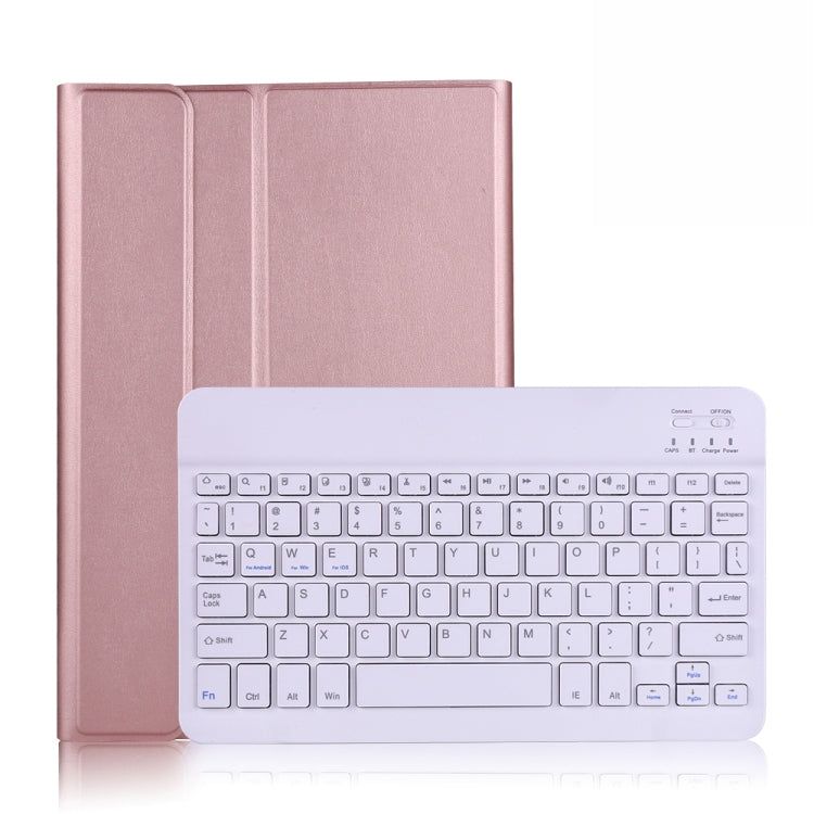 A500 For Samsung Galaxy Tab A7 T500/T505 10.4 inch 2020 Detachable Bluetooth Keyboard Ultrathin Horizontal Flip Leather Tablet Case with Holder & Elastic Band(Rose Gold) - Samsung Keyboard by PMC Jewellery | Online Shopping South Africa | PMC Jewellery | Buy Now Pay Later Mobicred