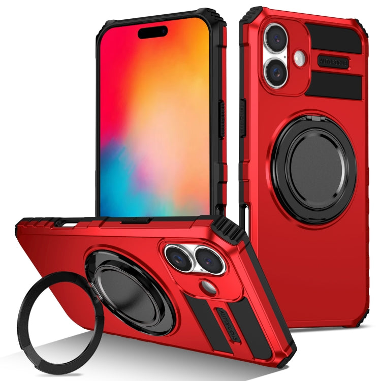 For iPhone 16 Plus Rotating Magnetic Holder Phone Case(Red) - iPhone 16 Plus Cases by PMC Jewellery | Online Shopping South Africa | PMC Jewellery | Buy Now Pay Later Mobicred