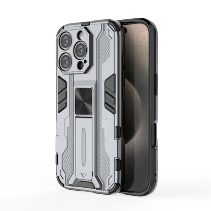 For iPhone 16 Pro Supersonic PC + TPU Holder Phone Case(Grey) - iPhone 16 Pro Cases by PMC Jewellery | Online Shopping South Africa | PMC Jewellery | Buy Now Pay Later Mobicred