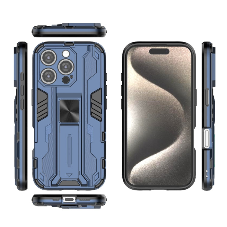 For iPhone 16 Pro Supersonic PC + TPU Holder Phone Case(Blue) - iPhone 16 Pro Cases by PMC Jewellery | Online Shopping South Africa | PMC Jewellery | Buy Now Pay Later Mobicred