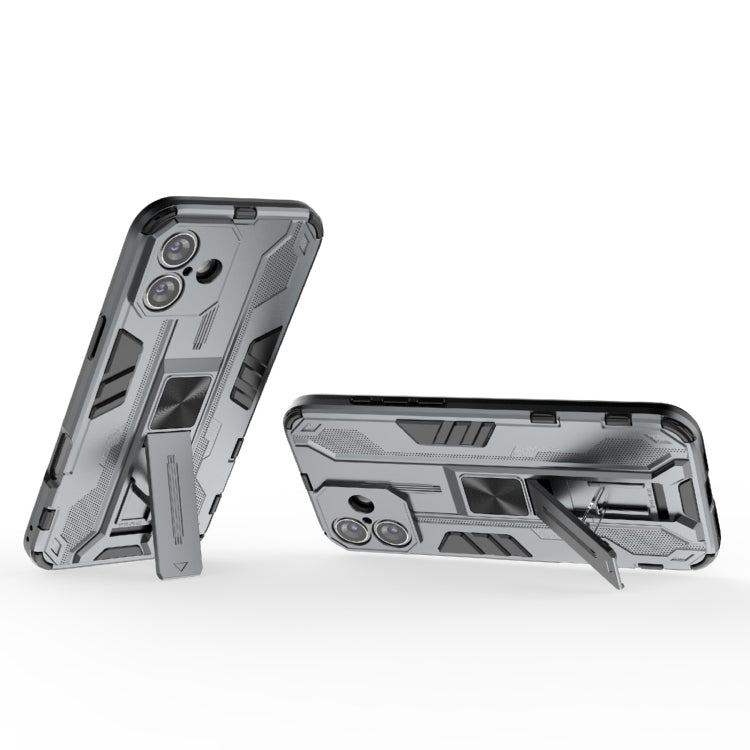 For iPhone 16 Plus Supersonic PC + TPU Holder Phone Case(Grey) - iPhone 16 Plus Cases by PMC Jewellery | Online Shopping South Africa | PMC Jewellery | Buy Now Pay Later Mobicred