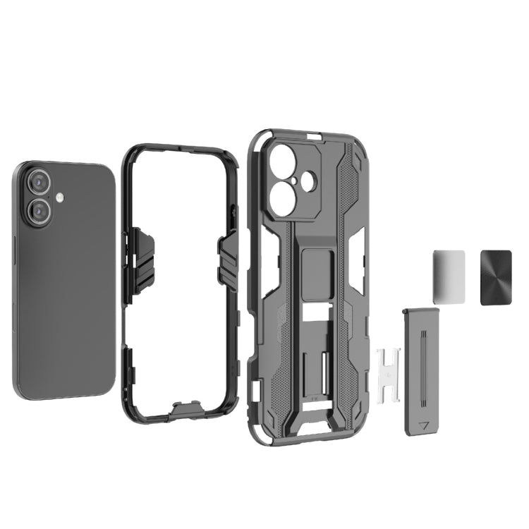 For iPhone 16 Supersonic PC + TPU Holder Phone Case(White) - iPhone 16 Cases by PMC TechLife | Online Shopping South Africa | PMC TechLife | Buy Now Pay Later Mobicred
