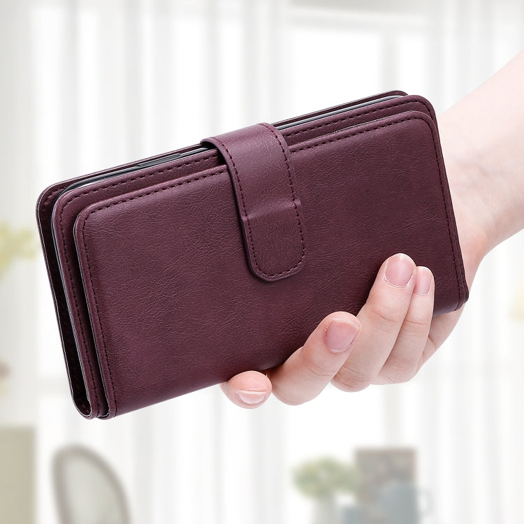 For Redmi K70 Multi-Function Wallet 10 Card Slots Leather Phone Case(Claret) - free shipping - PMC Jewellery - Order now!