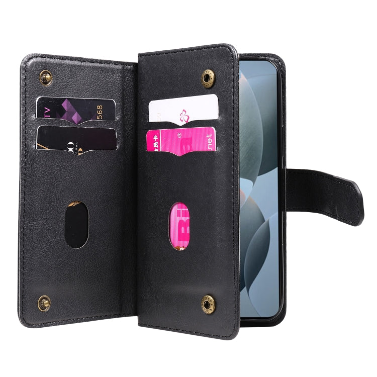 For Redmi K70 Multi-Function Wallet 10 Card Slots Leather Phone Case(Black) - K70 Cases by PMC Jewellery | Online Shopping South Africa | PMC Jewellery | Buy Now Pay Later Mobicred