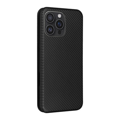 For iPhone 16 Pro Max Carbon Fiber Texture Flip Leather Phone Case(Black) - iPhone 16 Pro Max Cases by PMC Jewellery | Online Shopping South Africa | PMC Jewellery | Buy Now Pay Later Mobicred