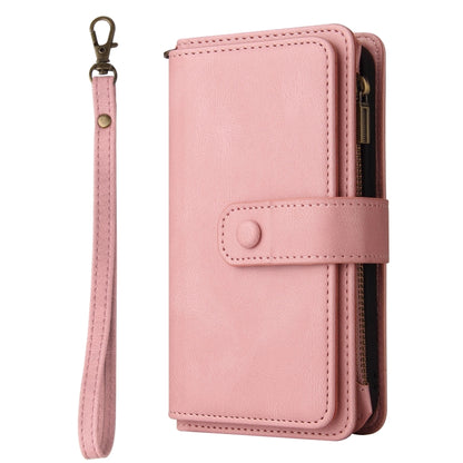 For Samsung Galaxy S24 FE 5G Skin Feel Multi Card Slots Zipper Wallet Leather Phone Case(Pink) - Galaxy S24 FE 5G Cases by PMC Jewellery | Online Shopping South Africa | PMC Jewellery | Buy Now Pay Later Mobicred