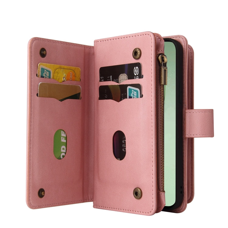 For Samsung Galaxy S24 FE 5G Skin Feel Multi Card Slots Zipper Wallet Leather Phone Case(Pink) - Galaxy S24 FE 5G Cases by PMC Jewellery | Online Shopping South Africa | PMC Jewellery | Buy Now Pay Later Mobicred