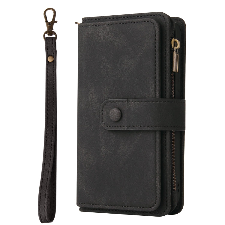 For Redmi K70 Skin Feel Multi Card Slots Zipper Wallet Leather Phone Case(Black) - K70 Cases by PMC Jewellery | Online Shopping South Africa | PMC Jewellery | Buy Now Pay Later Mobicred