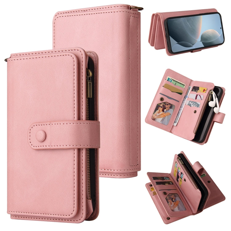 For Redmi K70 Skin Feel Multi Card Slots Zipper Wallet Leather Phone Case(Pink) - K70 Cases by PMC Jewellery | Online Shopping South Africa | PMC Jewellery | Buy Now Pay Later Mobicred