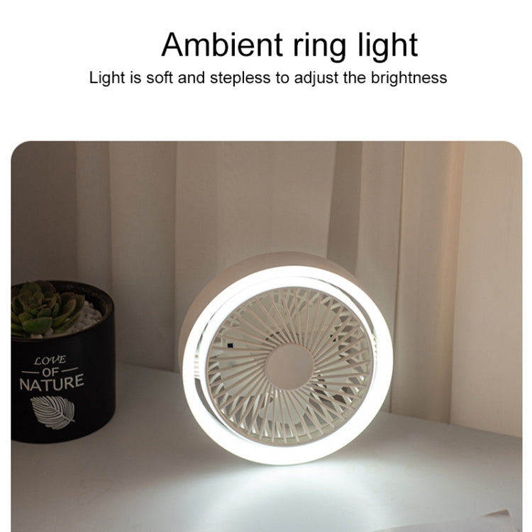 N601 180 Degree Rotating Type-C Desktop Fan with LED Ambience Light(Pink) - Electric Fans by PMC TechLife | Online Shopping South Africa | PMC TechLife | Buy Now Pay Later Mobicred