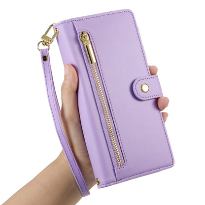 For Redmi K70 Nine Card-slot Zipper Wallet Bag Leather Phone Case(Purple) - K70 Cases by PMC Jewellery | Online Shopping South Africa | PMC Jewellery | Buy Now Pay Later Mobicred