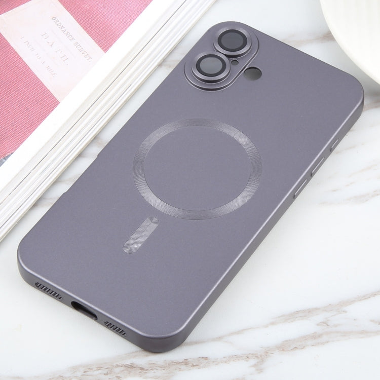For iPhone 16 Liquid TPU Silicone Solid Color MagSafe Phone Case(Grey) - iPhone 16 Cases by PMC TechLife | Online Shopping South Africa | PMC TechLife | Buy Now Pay Later Mobicred