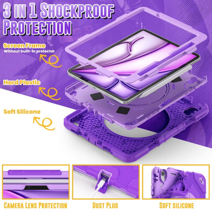 For iPad Air 11 2025 / 2024 Spider Rotation Handle Silicone Hybrid PC Tablet Case(Purple) - iPad Air 11 2025 / 2024 Cases by PMC Jewellery | Online Shopping South Africa | PMC Jewellery | Buy Now Pay Later Mobicred