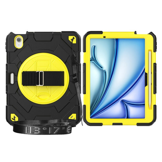 For iPad Air 11 2025 /  2024 Spider Hand Grip Turntable Stand Tablet Case(Black Yellow) - iPad Air 11 2025 / 2024 Cases by PMC Jewellery | Online Shopping South Africa | PMC Jewellery | Buy Now Pay Later Mobicred