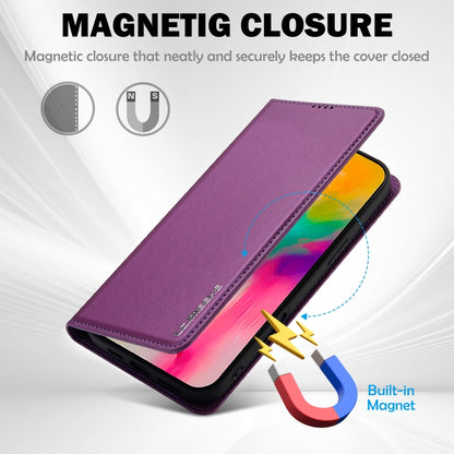 For iPhone 16 Pro LC.IMEEKE L1 Series Frosted Fine Texture PU Phone Case(Purple) - iPhone 16 Pro Cases by LC.IMEEKE | Online Shopping South Africa | PMC Jewellery | Buy Now Pay Later Mobicred