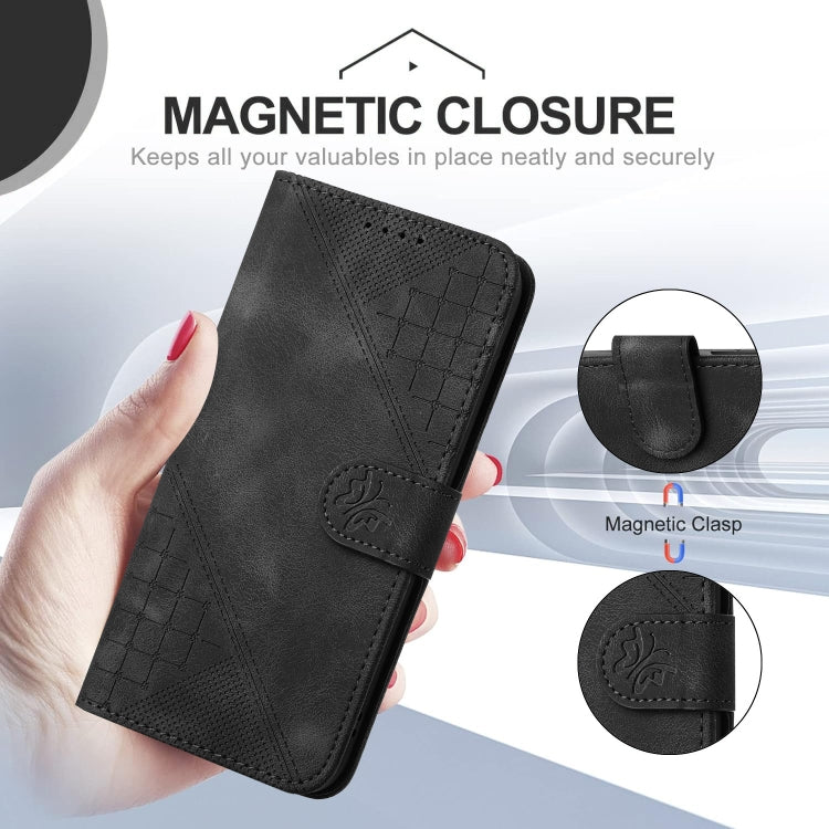 For Motorola Moto G Power 5G 2024 YX0080 Grid Butterfly Embossed Pattern Flip Leather Phone Case with Lanyard(Black) - Motorola Cases by PMC Jewellery | Online Shopping South Africa | PMC Jewellery | Buy Now Pay Later Mobicred