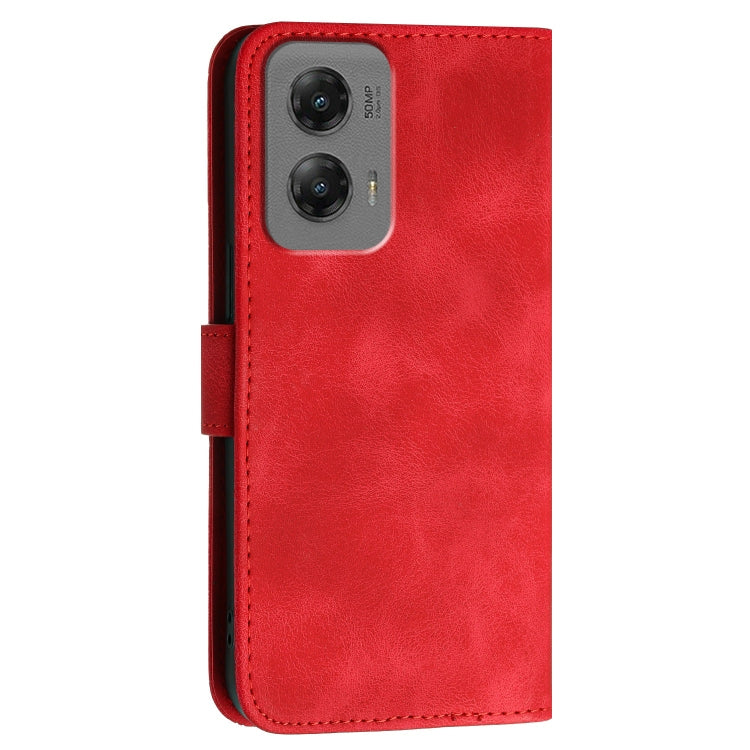 For Motorola Moto G Stylus 5G 2024 YX0080 Grid Butterfly Embossed Pattern Flip Leather Phone Case with Lanyard(Red) - Motorola Cases by PMC Jewellery | Online Shopping South Africa | PMC Jewellery | Buy Now Pay Later Mobicred