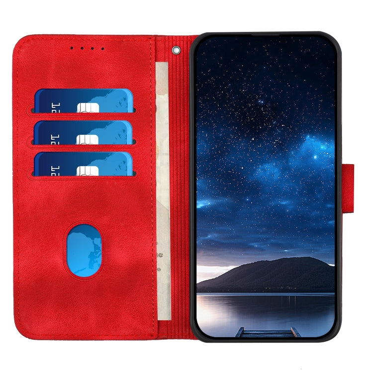 For Motorola Moto G Stylus 5G 2024 YX0080 Grid Butterfly Embossed Pattern Flip Leather Phone Case with Lanyard(Red) - Motorola Cases by PMC Jewellery | Online Shopping South Africa | PMC Jewellery | Buy Now Pay Later Mobicred