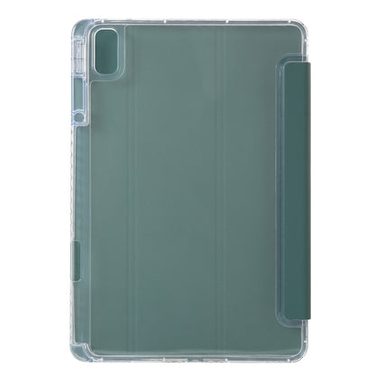 For Huawei Matepad SE 11 2024 Clear Acrylic 3-Fold Leather Tablet Case(Dark Green) - Huawei by PMC Jewellery | Online Shopping South Africa | PMC Jewellery | Buy Now Pay Later Mobicred