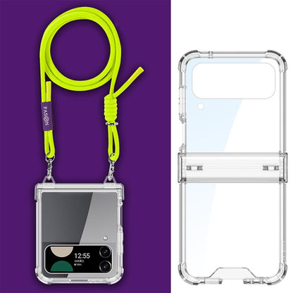 For Samsung Galaxy Z Flip3 GKK Airbag Hinge Full Coverage Phone Case with Crossbody Rope(Yellow) - Galaxy Phone Cases by GKK | Online Shopping South Africa | PMC Jewellery | Buy Now Pay Later Mobicred