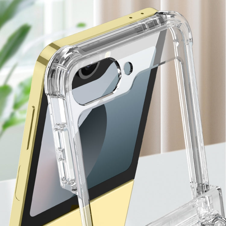 For Samsung Galaxy Z Flip6 GKK Clear Airbag Hinge Full Coverage Phone Case with Ring / Metal Chain(Silver) - Galaxy Z Flip6 5G Cases by GKK | Online Shopping South Africa | PMC Jewellery | Buy Now Pay Later Mobicred