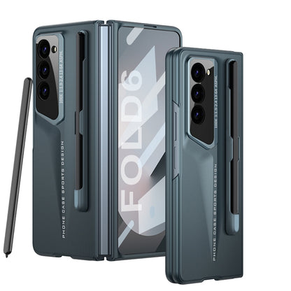 For Samsung Galaxy Z Fold6 GKK Integrated Blade Ultra-thin Full Coverage Phone Case with Pen Slot, Not Included Pen(Cyan) - Galaxy Z Fold6 5G Cases by GKK | Online Shopping South Africa | PMC Jewellery | Buy Now Pay Later Mobicred