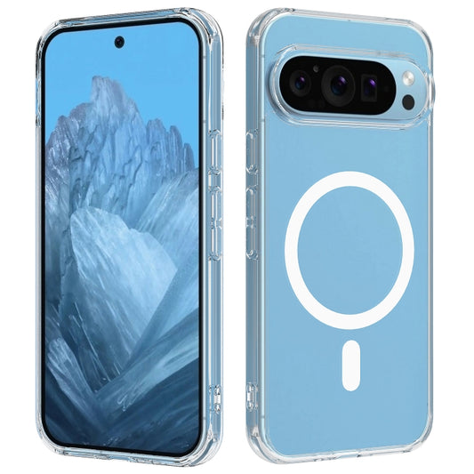 For Google Pixel 9 Pro Big Pore Acrylic PC Hybrid TPU MagSafe Phone Case(Transparent) - Google Cases by PMC Jewellery | Online Shopping South Africa | PMC Jewellery | Buy Now Pay Later Mobicred