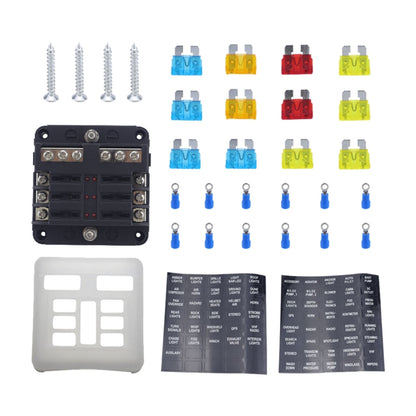 6 Way Fuse Block with 24pcs Fuses and 12pcs Terminals - Fuse by PMC Jewellery | Online Shopping South Africa | PMC Jewellery | Buy Now Pay Later Mobicred