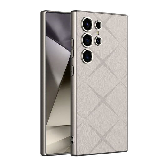 For Samsung Galaxy S24 Ultra 5G GKK Asterism Metal Paint Skin Feel Leather Full Coverage Phone Case, Not Included Pen(Grey) - Galaxy S24 Ultra 5G Cases by GKK | Online Shopping South Africa | PMC Jewellery | Buy Now Pay Later Mobicred