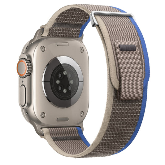 For Apple Watch Ultra 49mm Dual-Section Loop Nylon Watch Band(Blue Grey) - Watch Bands by PMC Jewellery | Online Shopping South Africa | PMC Jewellery | Buy Now Pay Later Mobicred