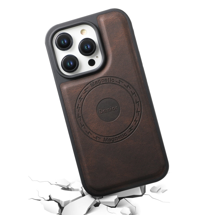 For iPhone 16 Denior A13 Skin Feel MagSafe Phone Case(Brown) - iPhone 16 Cases by Denior | Online Shopping South Africa | PMC Jewellery | Buy Now Pay Later Mobicred