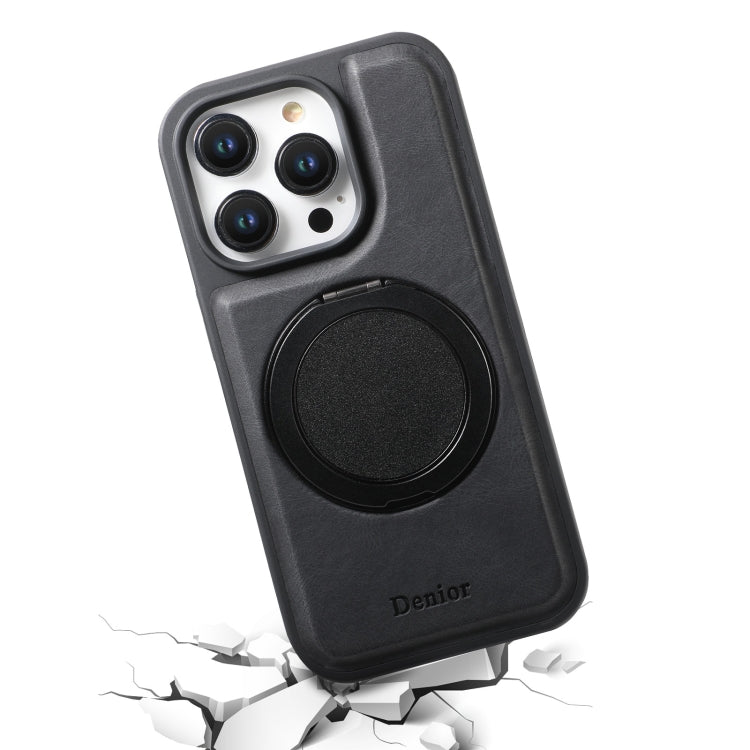 For iPhone 16 Pro Denior A14 Skin Feel Rotating Holder MagSafe Phone Case(Black) - iPhone 16 Pro Cases by Denior | Online Shopping South Africa | PMC TechLife | Buy Now Pay Later Mobicred