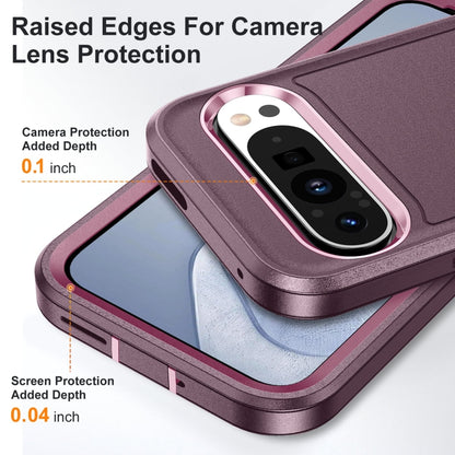 For Google Pixel 9 Rugged PC + Silicone Phone Case with Holder(Purple+Pink) - Google Cases by PMC Jewellery | Online Shopping South Africa | PMC Jewellery | Buy Now Pay Later Mobicred