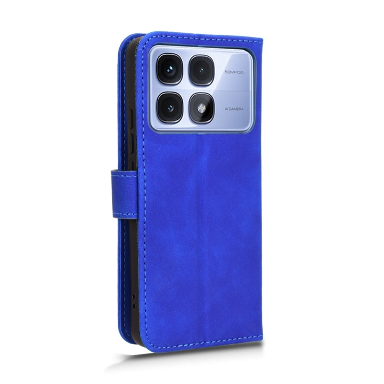 For Redmi K70 Ultra Skin Feel Magnetic Flip Leather Phone Case(Blue) - Xiaomi Cases by PMC Jewellery | Online Shopping South Africa | PMC Jewellery | Buy Now Pay Later Mobicred