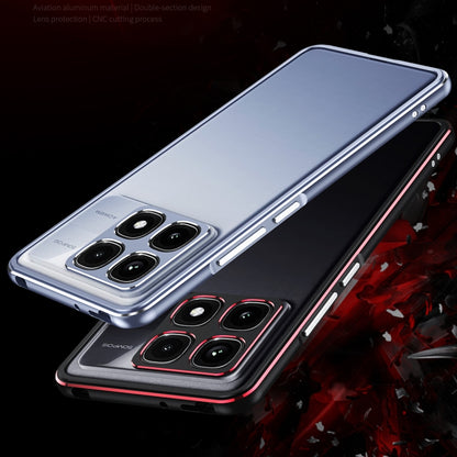 For Xiaomi Redmi K70 Ultra Aurora Series Lens Protector + Metal Frame Phone Case(Black Red) - Xiaomi Cases by PMC Jewellery | Online Shopping South Africa | PMC Jewellery | Buy Now Pay Later Mobicred