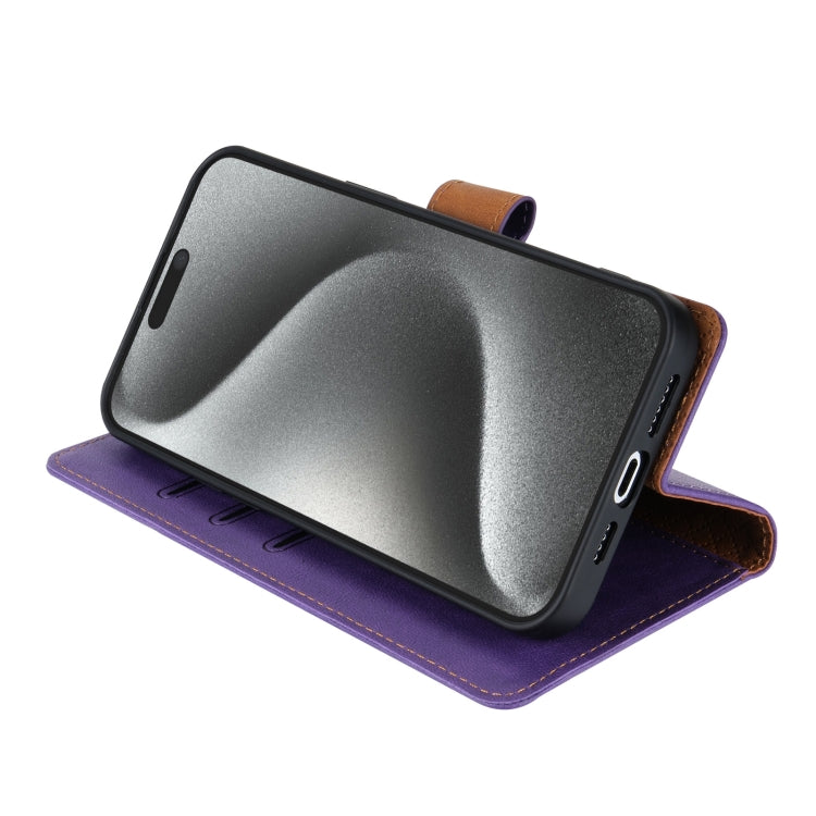 For iPhone 16 Pro Max N.BEKUS CSJ-P1 Solid Color Leather Phone Case(Purple) - iPhone 16 Pro Max Cases by N.BEKUS | Online Shopping South Africa | PMC Jewellery | Buy Now Pay Later Mobicred