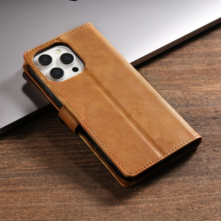 For iPhone 16 Pro N.BEKUS CSJ-P1 Solid Color Leather Phone Case(Brown) - iPhone 16 Pro Cases by N.BEKUS | Online Shopping South Africa | PMC Jewellery | Buy Now Pay Later Mobicred