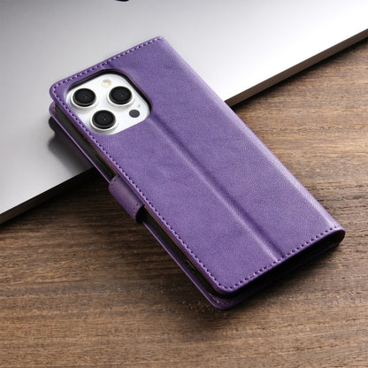 For iPhone 16 Pro N.BEKUS CSJ-P1 Solid Color Leather Phone Case(Purple) - iPhone 16 Pro Cases by N.BEKUS | Online Shopping South Africa | PMC Jewellery | Buy Now Pay Later Mobicred