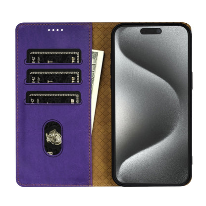 For iPhone 16 Pro N.BEKUS CSJ-P1 Solid Color Leather Phone Case(Purple) - iPhone 16 Pro Cases by N.BEKUS | Online Shopping South Africa | PMC Jewellery | Buy Now Pay Later Mobicred