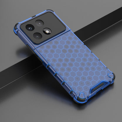 For Redmi K70 Ultra 5G Global Honeycomb Shockproof Phone Case(Blue) - Xiaomi Cases by PMC Jewellery | Online Shopping South Africa | PMC Jewellery | Buy Now Pay Later Mobicred